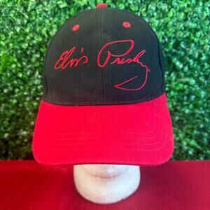 Elvis Presley Graceland Adult Hat Black and Red Adjustable Baseball Cap